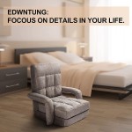 EdwnTung Floor Chaise Lounge Chair Folding Floor Sofa Folding Video Gaming Chair with Protector Legs Arm Rest and Back Support Chaise Lounge Sofa for Living Room
