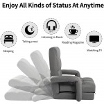 EdwnTung Floor Chaise Lounge Chair Folding Floor Sofa Folding Video Gaming Chair with Protector Legs Arm Rest and Back Support Chaise Lounge Sofa for Living Room