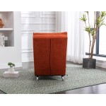 Electric Massage Chaise Lounge Chair Upholstered Modern Recliner Indoor Lounger for Bedroom Living Room Office Orange