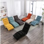 Electric Massage Chaise Lounge Chair Upholstered Modern Recliner Indoor Lounger for Bedroom Living Room Office Orange