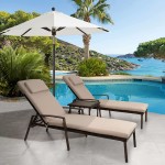 FYRICKYLINOO Patio Lounge Chair Set 3 Pieces Rattan Pool Chaise Lounge Furniture Set Outdoor PE Wicker Lounger 5-Position Adjustable Backrest with Rattan Coffee Table & Beige Cushions