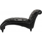 Henf Indoor Chaise Lounge Chair Living Room Leisure Chair Recliner Chair Rest Sofa Modern Long Lounger Couch Black