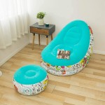 Inflatable Lounge Chair with Ottoman,Air Lazy Sofa Set,Portable Inflatable Seats for Courtyard Balcony Garden Camping