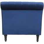 Modern Luxury Velvet Fabric Chaise Lounge Chair Indoor Curved Leisure Chaise with Bolster Pillow Armless Single Sofa Couch Chairs for Bedroom Living Room Office Home