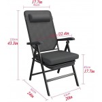 NABEIM Armchair with Ottoman Chaise Lounge Indoor Furniture Steel Frame Adjustable Recliner Chair with Thick Removable Cushion and Headrest Folding Chairs Accent Chair for Living Room Patio