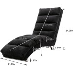Olela Linen Massage Chaise Lounge Indoor with Remote Control,Ergonomic Electric Massage Recliner Chair with 5 Modes Modern Long Lounger for Office Living Room,Bedroom Black
