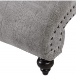 Roundhill Furniture Hervey Tufted Chenille Chaise Lounge with Nailhead Trim Gray