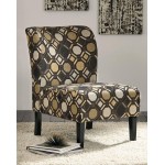 Signature Design by Ashley Tibbee Geometric Print Upholstered Armless Accent Chair Brown & Beige