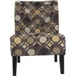 Signature Design by Ashley Tibbee Geometric Print Upholstered Armless Accent Chair Brown & Beige