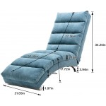 SSLine Electric Massage Chaise Lounge Modern Linen Fabric Long Lounger Chair Comfy Upholstered Recliner Chaise with Massage Function & Remote Control for Indoor Living Room