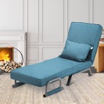 TRINEAR Convertible Sofa Bed Sleeper Sofa Chair with 5-Position Adjustable Indoor Chaise Lounge for Bedroom and Living Room Folding Sofa Bed Chair Blue