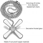 24 inch Ceiling Fan Pull Chain with Decorative Light Bulb and Fan Cord for High Mounted Ceiling Fans and Light Fixtures Silver