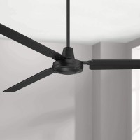 72" Velocity Modern Large 3 Blade Indoor Outdoor Ceiling Fan with Wall Control Matte Black Metal Damp Rated Patio Exterior House Home Porch Living Room Gazebo Garage Barn Roof Casa Vieja