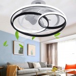 ALLNOVA Ceiling Fan with Led Lighting 3 Color Lighting Adjustable Fan Ceiling Lights Ultra Quiet Fan Ceiling Lamp Acrylic Lampshade Living Room Fan Ceiling Light 53CM
