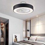 Ceiling Fan with Lighting LED Fan Ceiling Fan 36 W Ceiling Lighting dimmable with Remote Control 3 Files Adjustable Wind Speed Modern bedroom 22 inches black