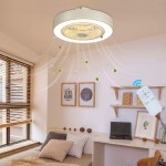 DIKAIDA Ceiling Fan with Light 22 inches Flush Mount Ceiling Fan with US Standard Bracket Dimmable Ceiling Lighting with Remote Control 3 Adjustable Fan Speed Christmas Lights Xmas Tree Lamp