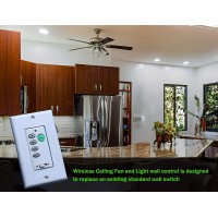 Dysmio Lighting Wireless Ceiling Fan up to a Distance of 40-feet and Light Wall Control Three Fan speeds and Light dimmer