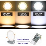 Energetic 12 Pack 4 Inch Ultra-Thin LED Recessed Ceiling Light with Junction Box ,5000K Daylight,9W 75W Eqv Dimmable Downlight 720LM High Brightness