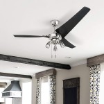 Honeywell Ceiling Fans 50611-01 High Power Ceiling Fan LED 56" Industrial 3 Black ABS Blades Brushed Nickel