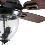 Honeywell Ceiling Fans 50615-01 Glencrest Indoor & Outdoor Ceiling Fan LED Edison Bulbs ETL Damp Rated Aged Teak Dark Walnut Blades 52” Espresso Bronze