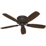Hunter Ambrose Indoor Low Profile Ceiling Fan with LED Light and Pull Chain Control 52" Onyx Bengal