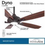 Minka-Aire F1000-ORB Dyno 52 Inch Indoor Ceiling Fan with Integrated LED 16W Dimmable Light in Oil Rubbed Bronze Finish