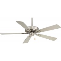 Minka-Aire F556-BN Contractor Plus 52 Inch Pull Chain Ceiling Fan in Brushed Nickel Finish