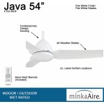 Minka-Aire F753-WHF Java Flat White 54" Outdoor Ceiling Fan with Remote Control