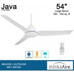 Minka-Aire F753-WHF Java Flat White 54" Outdoor Ceiling Fan with Remote Control