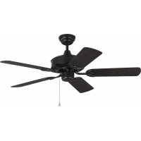 Monte Carlo 5HVO44BK Haven 44" Outdoor Ceiling Fan with Pull Chain 5 ABS Blades Black no Light