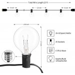 Outdoor String Lights 25 Feet G40 Globe Patio Lights with 27 Edison Glass Bulbs2 Spare Waterproof Connectable Hanging Light for Backyard Porch Balcony Party Decor E12 Socket Base,Black