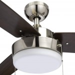 Prominence Home 51019 Statham Modern Farmhouse Ceiling Fan 52" Brushed Nickel