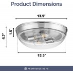 Prominence Home Madalyn 13" Brushed Nickel Flush Mount Round Clear Glass Ceiling Light