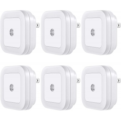 Vont 'Lyra' LED Night Light Plug-in [6 Pack] Super Smart Dusk to Dawn Sensor Night Lights Suitable for Bedroom Bathroom Toilet Stairs Kitchen Hallway Kids,Adults,Compact Nightlight Cool White