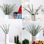 18" Artificial Eucalyptus Stems Faux Greenery for Coffee Table Decor Farmhouse Home Decor Wedding Decor and Wreath Making Fake Plants Leaves for Hobo Room DecorDark Green,24 Stems
