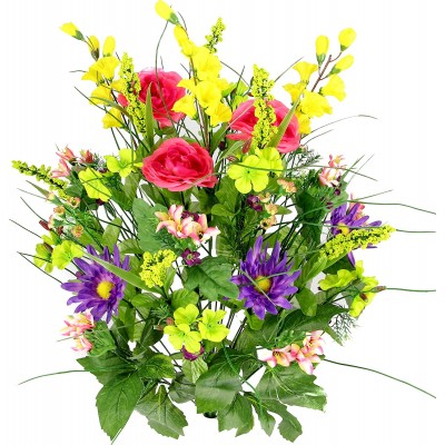 Artificial Dahlia Morning Glory and Ranunculus and Blossom Fillers Mixed Bush 30 Stems for Home Wedding Restaurant and Office Decoration Arrangement Fresh Mix