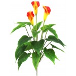 Artificial Flower 17 inches Calla Lily Silk Plant Fake Bonsai Flowers Greenery Plants for Indoor Outdoor Home Office Bedroom Table Centerpieces Party Decoration 2 Pack Orange 2