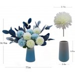 Artificial Plants Flowers Home Decor Colorful Fake Plant Flowers Waterproof Table Decor 8 Realistic Hydrangea Silk Flowers with Gradient Colors Ceramic Flower Vase