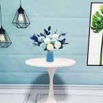 Artificial Plants Flowers Home Decor Colorful Fake Plant Flowers Waterproof Table Decor 8 Realistic Hydrangea Silk Flowers with Gradient Colors Ceramic Flower Vase