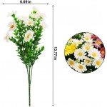 Aufind 10 Bundles Daisies Artificial Flowers Fake Colorful Daisy Plant UV Resistant Greenery Shrubs Plants for Indoor Outdoor Hanging Planter Home Garden Decor Wedding Porch Window Decor