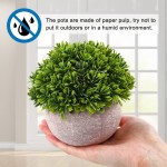 CEWOR 4 Packs Fake Potted Plants for Bathroom Home Office Decor Mini Artificial Plastic Faux Topiary Shrubs Fake Plants for Desk Decoration
