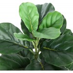 Ferrgoal Artificial Fiddle Leaf Fig Plants 49 Inch Fake Ficus Lyrata Tree with 44 Leaves in Pot and Woven Seagrass Belly Basket Perfect Faux Plant for Home Indoor Outdoor Office Modern Decor Green