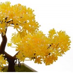 LYSTAR Artificial Flower Cloud Pine Bonsai for Indoor Outdoor Potted Plants Yellow