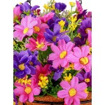 Mixiflor Artificial Hanging Flowers in Basket Basket with Artificial Daisy Flowers Hanging Plant for The Decoration of Courtyard Outdoors and Indoors Purple