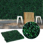 Outsunny 12-Piece 20" x 20" Milan Artificial Grass Water Drainage & Soft Feel Dark Green