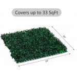 Outsunny 12-Piece 20" x 20" Milan Artificial Grass Water Drainage & Soft Feel Dark Green