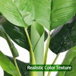 Solution4Patio Double Stalk Artificial Banana Tree 5 ft. Arbre Artificiel Tropical Faux Plants Greenery Realistic for Living Room Home Restaurant Cafe or Office Corner Out Indoor Decor #D418A00