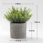 TCTOPAA Artificial Plant in Pot Realistic Artificial Greenery Plants Faux Potted Small Flower for Party Wedding Garden Indoor Arrangement Office Cafe Home Decor 9.05in H x 4.72in W
