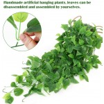 Whonline 4pcs Artificial Hanging Plants Fake Ivy Vine for Wall Home Porch Garden Wedding Garland Outside Hanging Decoration No Basket