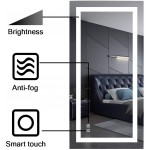 48" x 24" Led Bathroom Mirror Wall Mounted Led Backlit Lighted Frameless Dimmable Bathroom Vanity Mirror with Touch Button&Anti-Fog&Dimmer Function